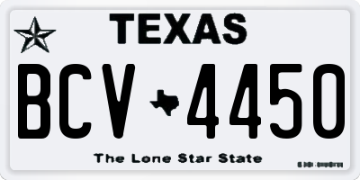 TX license plate BCV4450