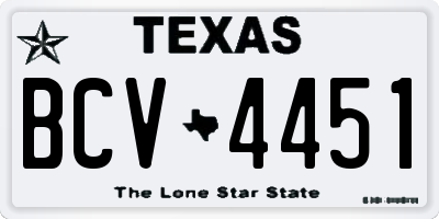 TX license plate BCV4451