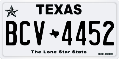 TX license plate BCV4452