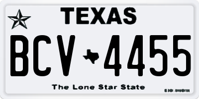 TX license plate BCV4455