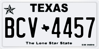 TX license plate BCV4457