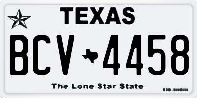 TX license plate BCV4458