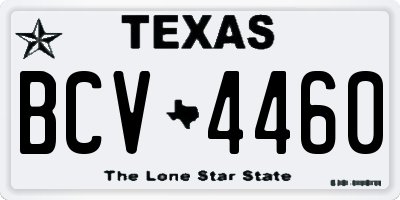 TX license plate BCV4460