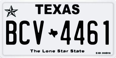 TX license plate BCV4461