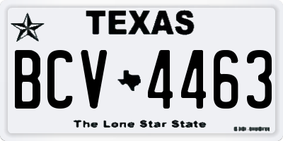 TX license plate BCV4463
