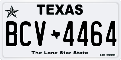 TX license plate BCV4464