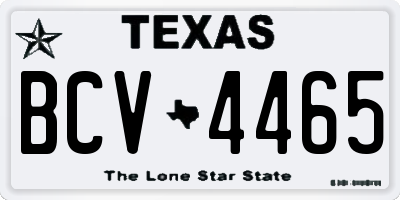 TX license plate BCV4465