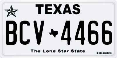 TX license plate BCV4466
