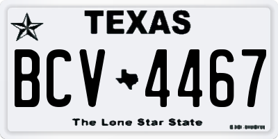 TX license plate BCV4467