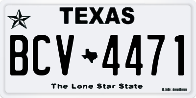 TX license plate BCV4471