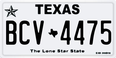 TX license plate BCV4475