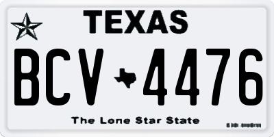 TX license plate BCV4476