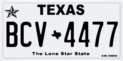 TX license plate BCV4477