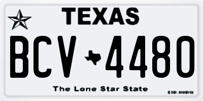 TX license plate BCV4480