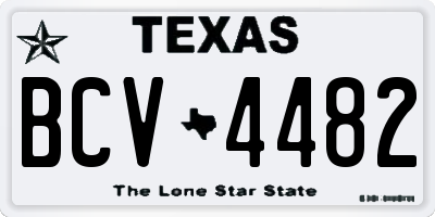 TX license plate BCV4482