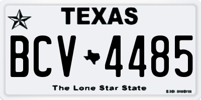 TX license plate BCV4485