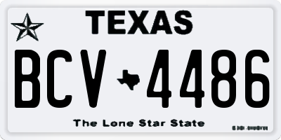 TX license plate BCV4486