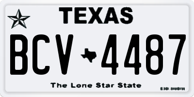 TX license plate BCV4487