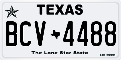 TX license plate BCV4488