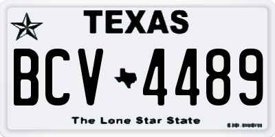 TX license plate BCV4489