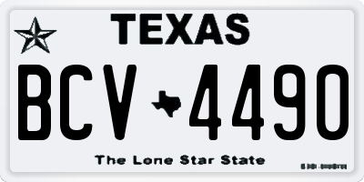 TX license plate BCV4490