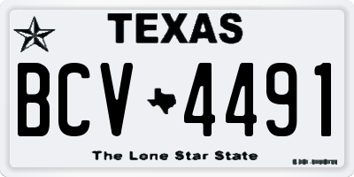 TX license plate BCV4491