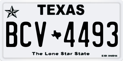 TX license plate BCV4493
