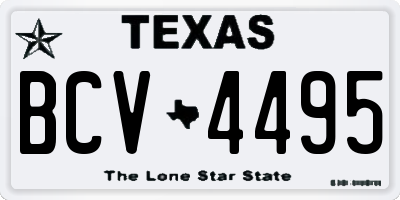 TX license plate BCV4495