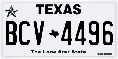 TX license plate BCV4496