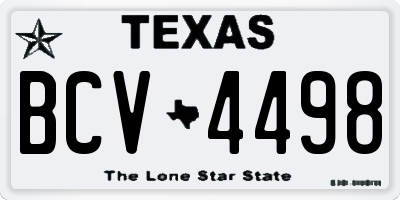 TX license plate BCV4498