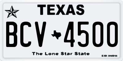 TX license plate BCV4500