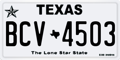TX license plate BCV4503