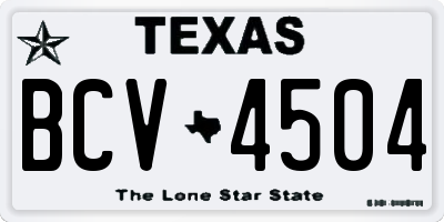 TX license plate BCV4504