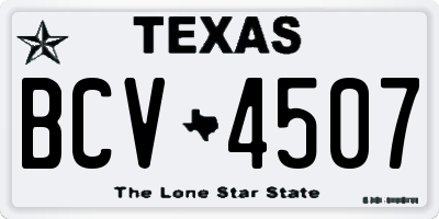 TX license plate BCV4507