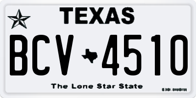 TX license plate BCV4510