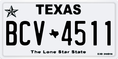 TX license plate BCV4511
