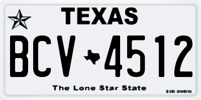 TX license plate BCV4512