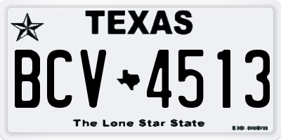 TX license plate BCV4513