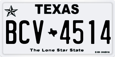 TX license plate BCV4514