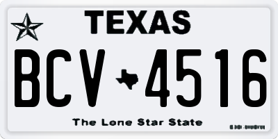 TX license plate BCV4516