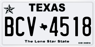TX license plate BCV4518
