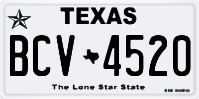 TX license plate BCV4520