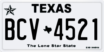 TX license plate BCV4521