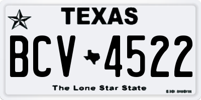 TX license plate BCV4522