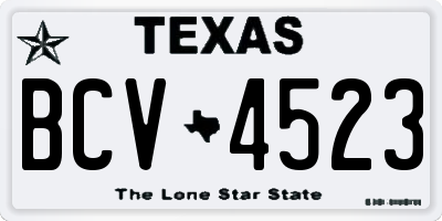 TX license plate BCV4523