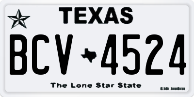TX license plate BCV4524