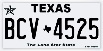 TX license plate BCV4525
