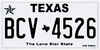 TX license plate BCV4526