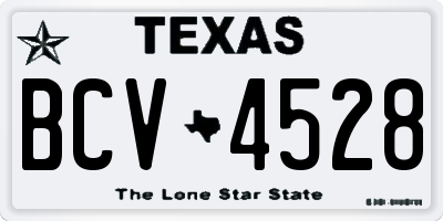 TX license plate BCV4528