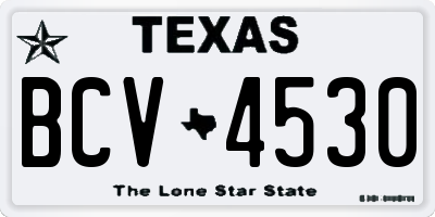TX license plate BCV4530
